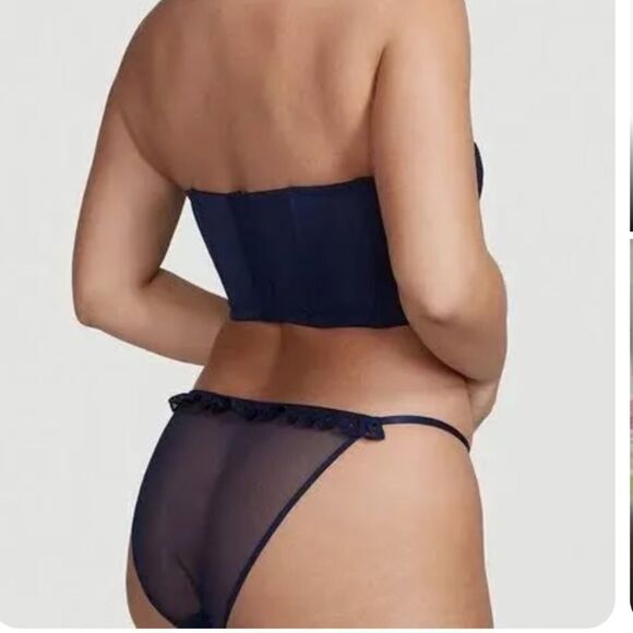 Victorias Secret Dream Angels Sexy Sheer Mesh Eyelet Lace String Bikini panty S - Picture 7 of 7